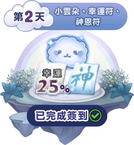 第二天簽到獎勵